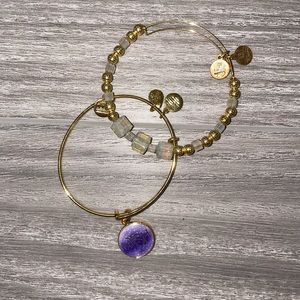 Alex and Ani Purple Wish Set